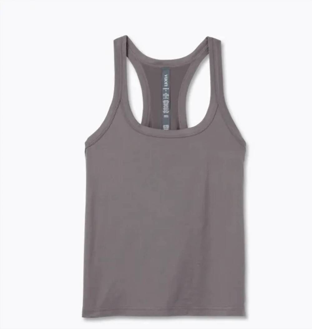 NEW VUORI women's lux racerback tank top in chia